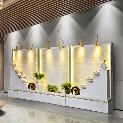 室内客厅装饰流水水幕墙